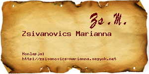 Zsivanovics Marianna névjegykártya